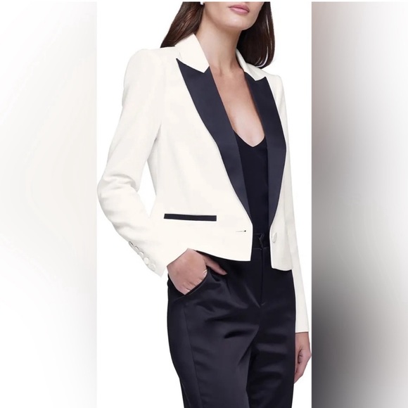 L’AGENECE WOMEN’S Scarlet Crop Blazer Jacket, Size 8, $750 - Picture 7 of 12